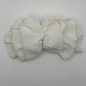 Vintage Hair Bow Clip Off-White Ivory Cottagecore Dreamy Romantic Coquette